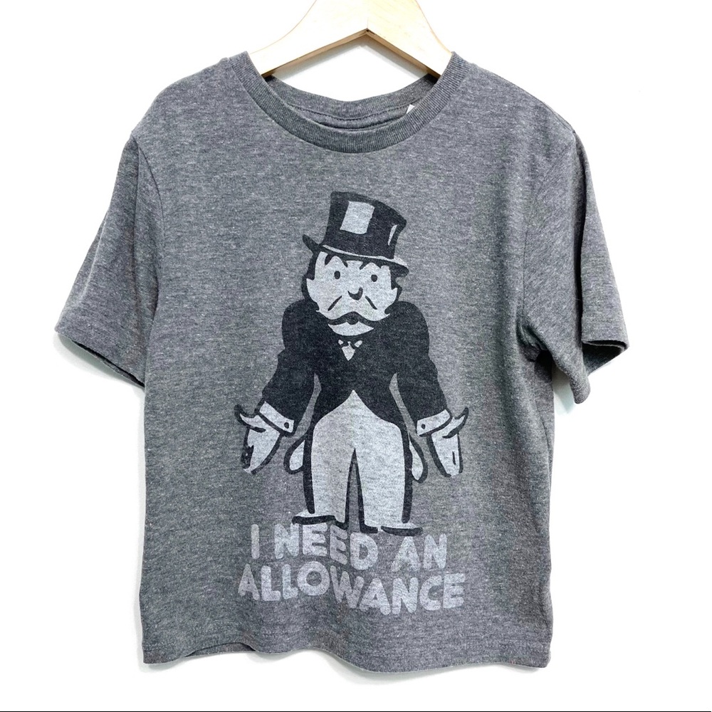 junk food | monopoly uncle pennybags allowance tee grey xs